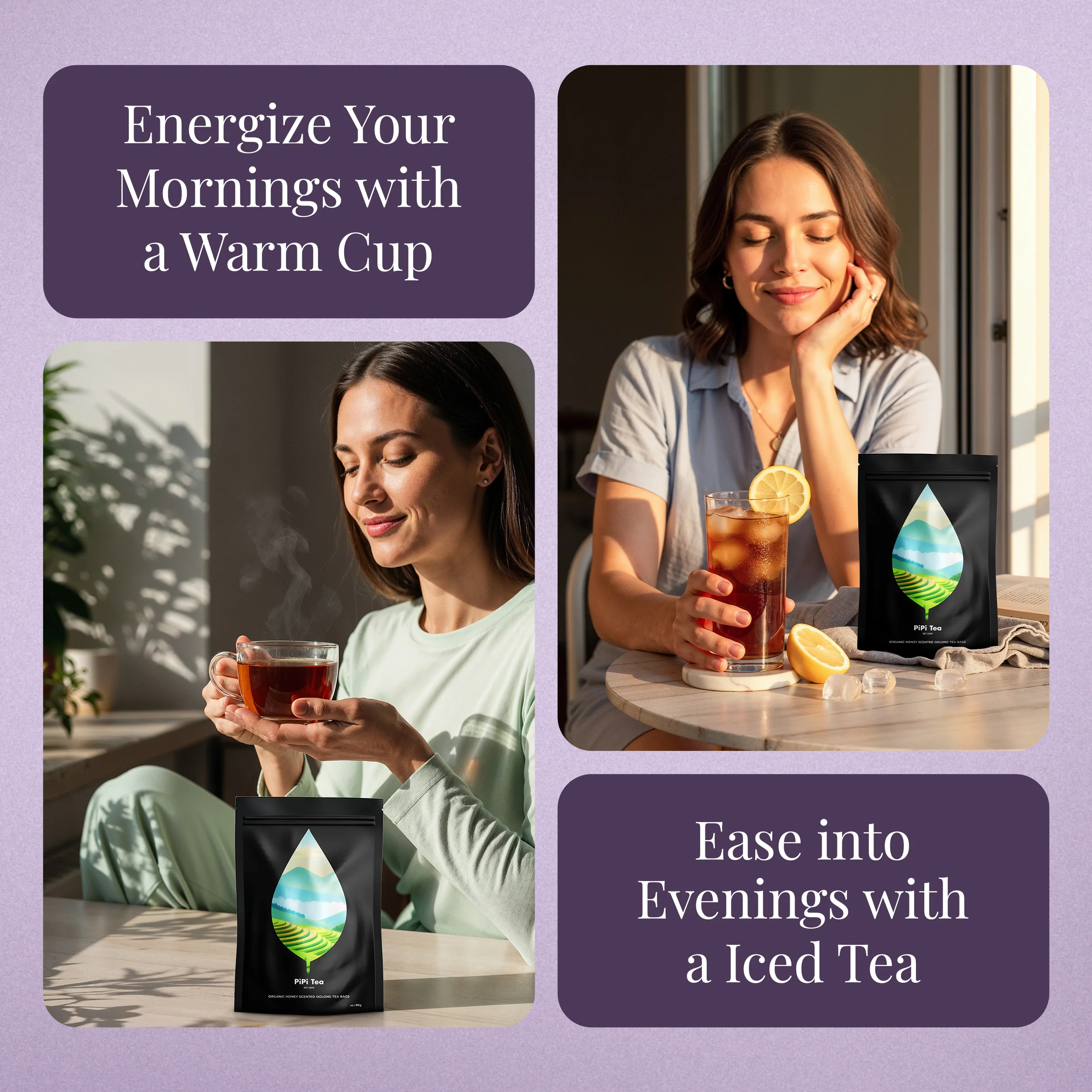 3x PiPi Tea Organic Tea Bags | Tea Leaves From Pu'er | Non GMO, Gluten Free, Naturally High Grown | Whole Loose-Leaf Tea Bags Beverage - Image 4