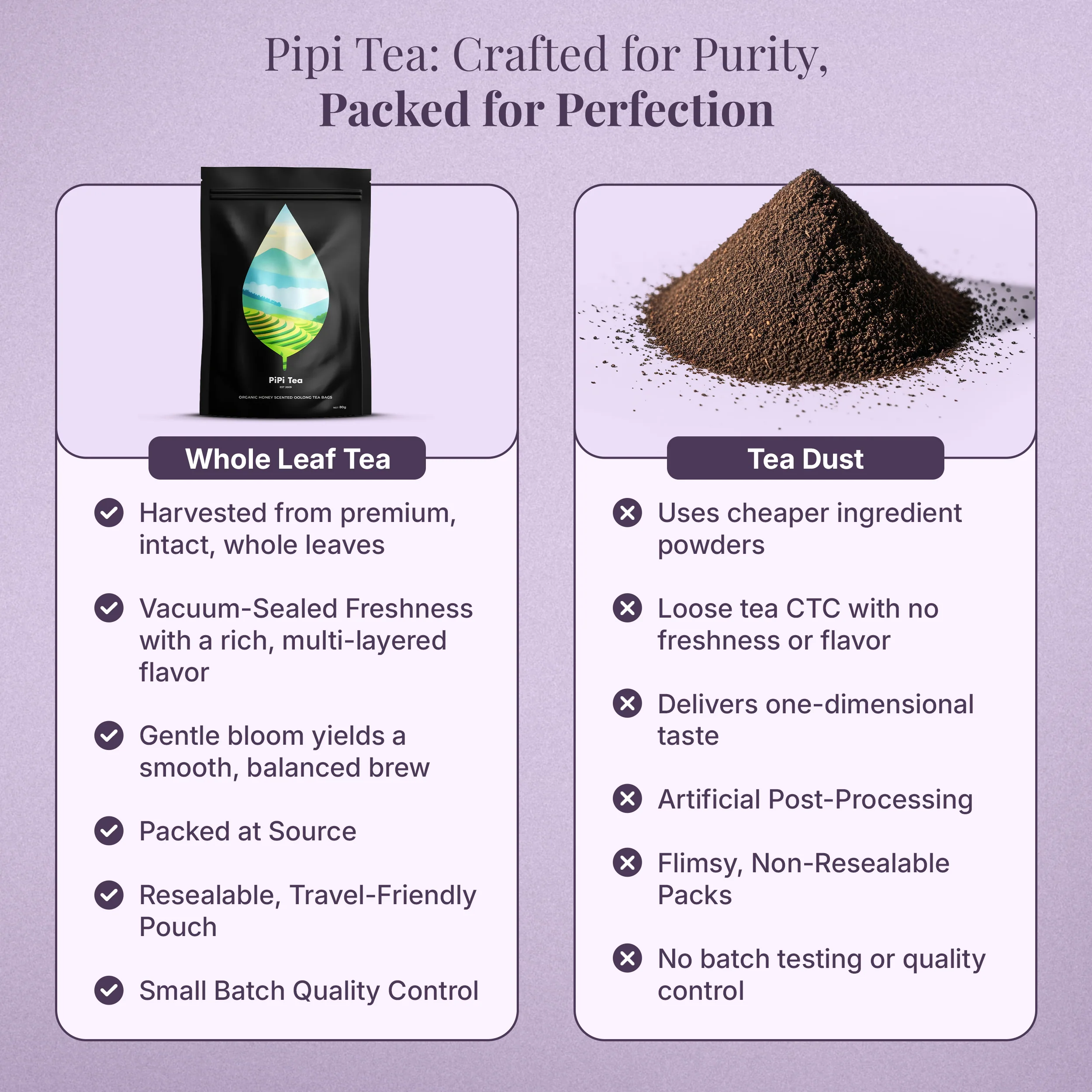 3x PiPi Tea Organic Tea Bags | Tea Leaves From Pu'er | Non GMO, Gluten Free, Naturally High Grown | Whole Loose-Leaf Tea Bags Beverage - Image 7